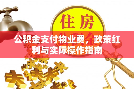麻涌公积金支付物业费，政策红利与实际操作指南
