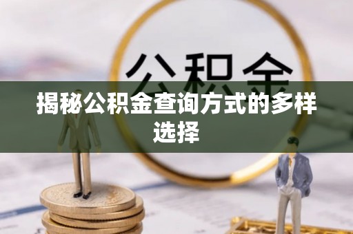 麻涌揭秘公积金查询方式的多样选择
